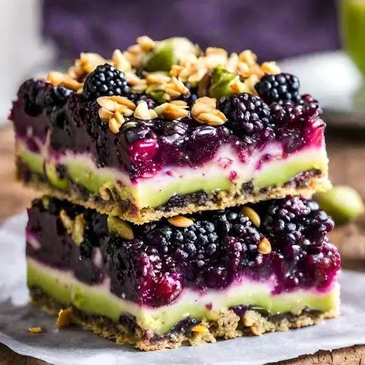 Blackberry Pistachio Dream Bars