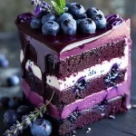 Blueberry Cocoa Dessert, Chocolate Blueberry Cake, Blueberry Chocolate Gateau