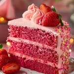 Triple Layer Strawberry Cake Recipe | Delicious