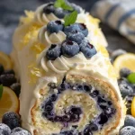 Lemon Blueberry Sponge Cake Roll Recipe