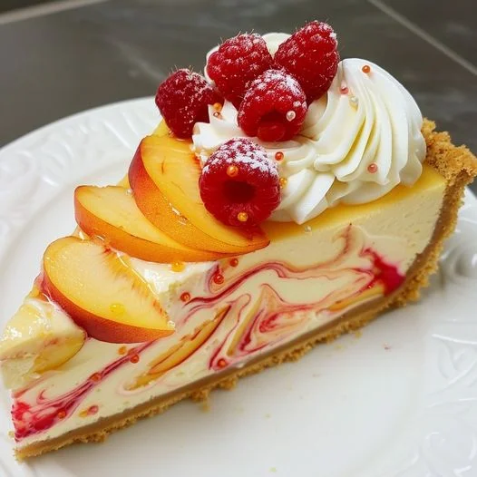 Peach Raspberry Cheesecake Recipe for Summer