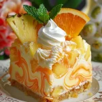 Pineapple Orange Swirl Cheesecake Recipe - Refreshing Dessert