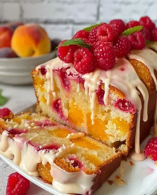 Juicy Peach Raspberry Cake - Delicious Summer Dessert