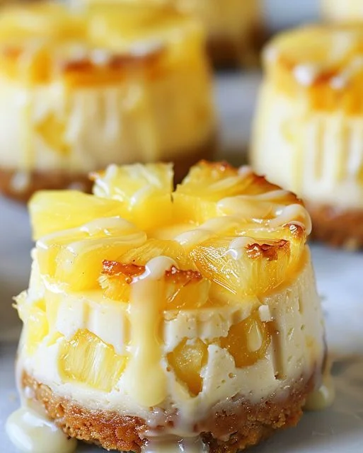 Mini Pineapple Upside-Down Cheesecakes - Easy Recipe - optimal recipes