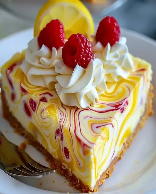 Lemon Raspberry Swirl Cheesecake - Delicious Dessert Recipe