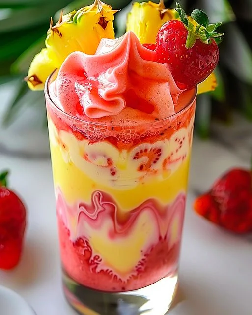 Strawberry Piña Colada Smoothie Recipe - Refreshing Drink