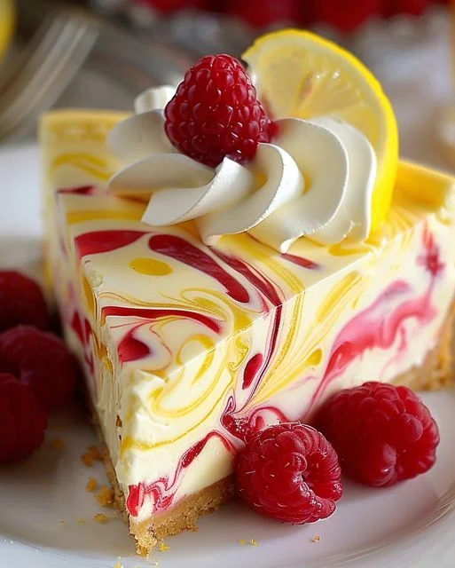 Lemon Raspberry Swirl Cheesecake Recipe – Delicious & Easy