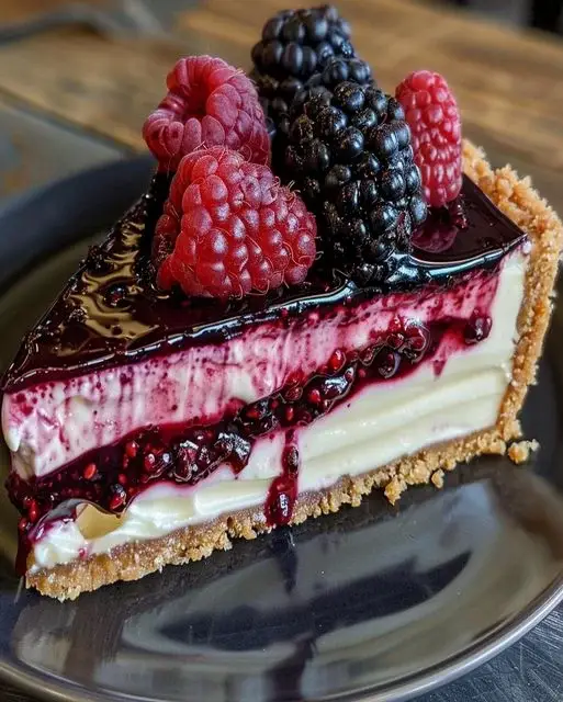 Blackberry Raspberry Cheesecake Recipe - Delicious Dessert