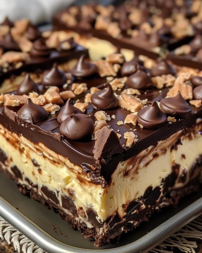 Reese's Butterfinger Cheesecake Bars - Decadent Dessert