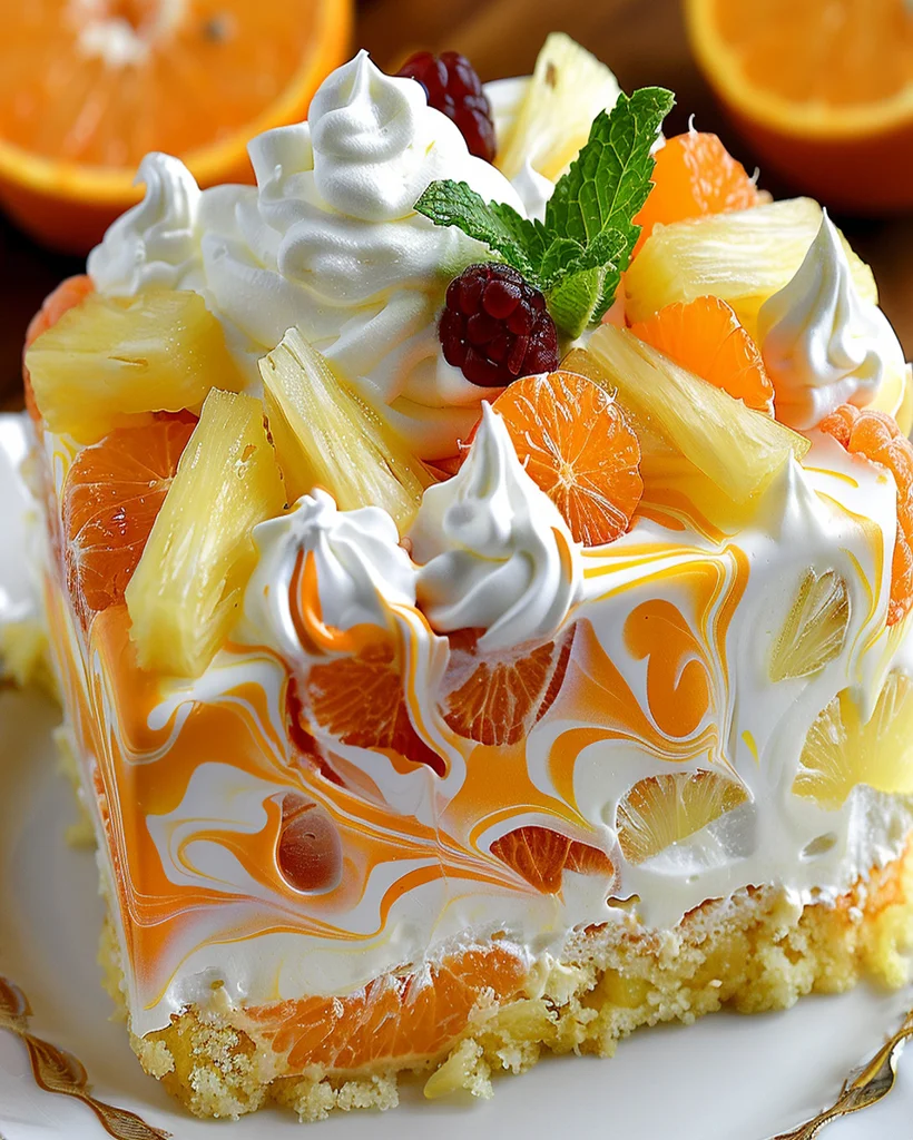 No-Bake Orange Pineapple Swirl Cheesecake Recipe