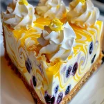 Lemon Blueberry Swirl Cheesecake Recipe - Easy & Delicious