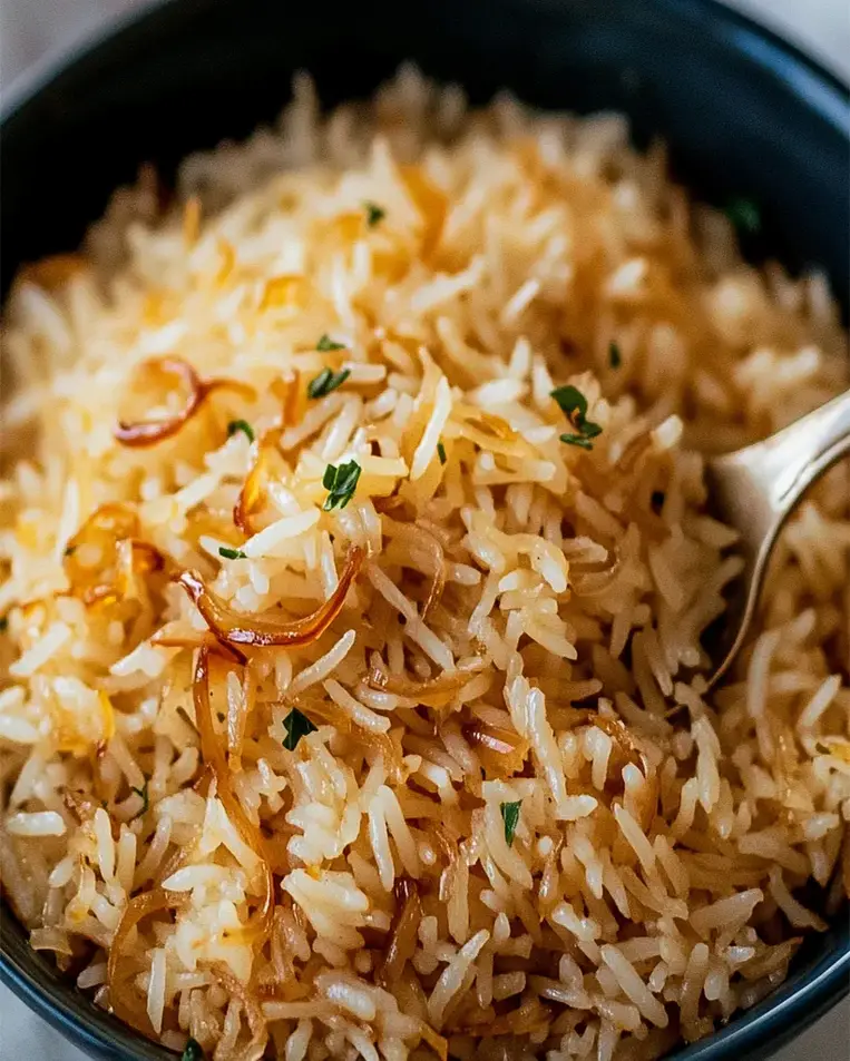 Savory Golden Onion Butter Jasmine Rice Recipe