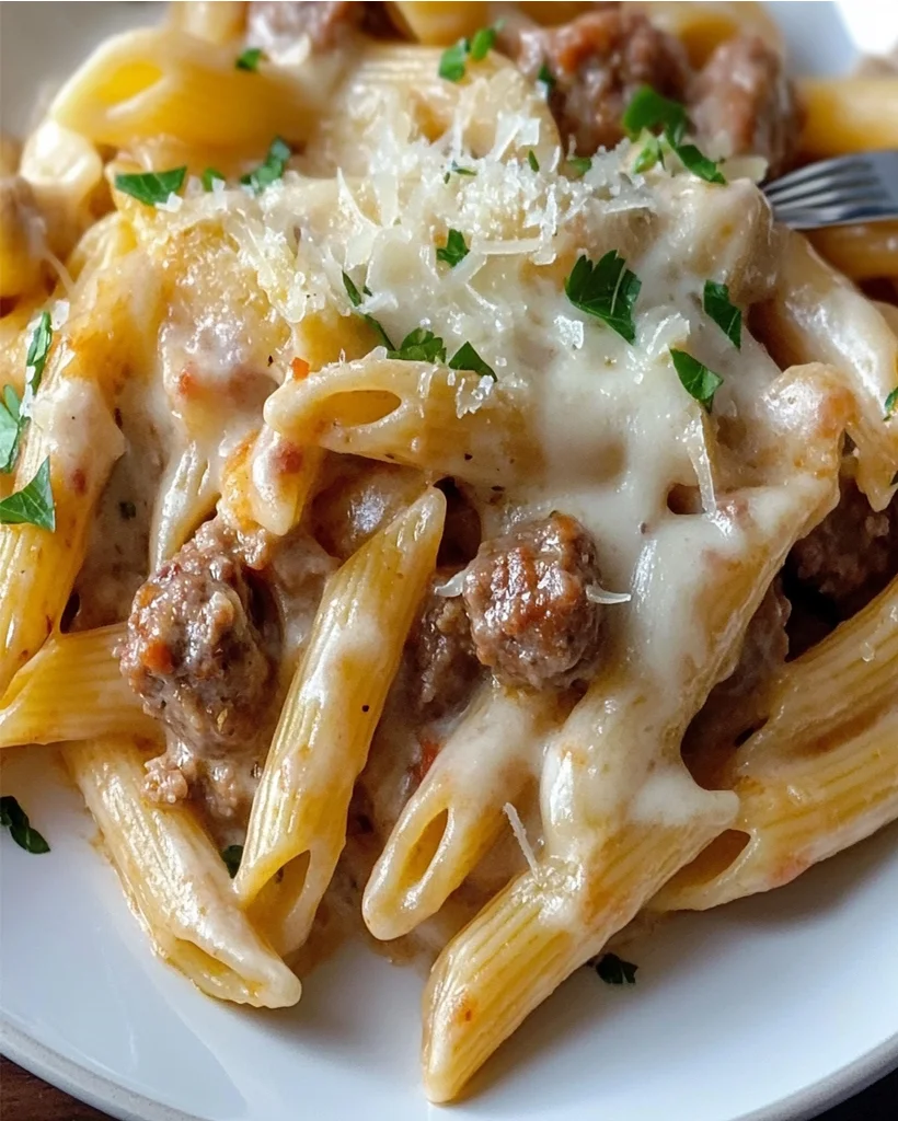 Rich Creamy Penne with Savory Italian Sausage Recipe