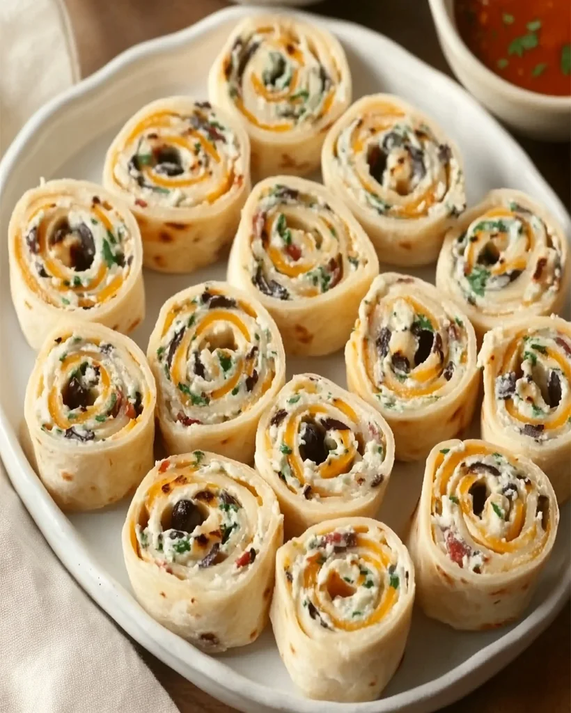 Savory Cream Cheese Olive Pinwheels Recipe