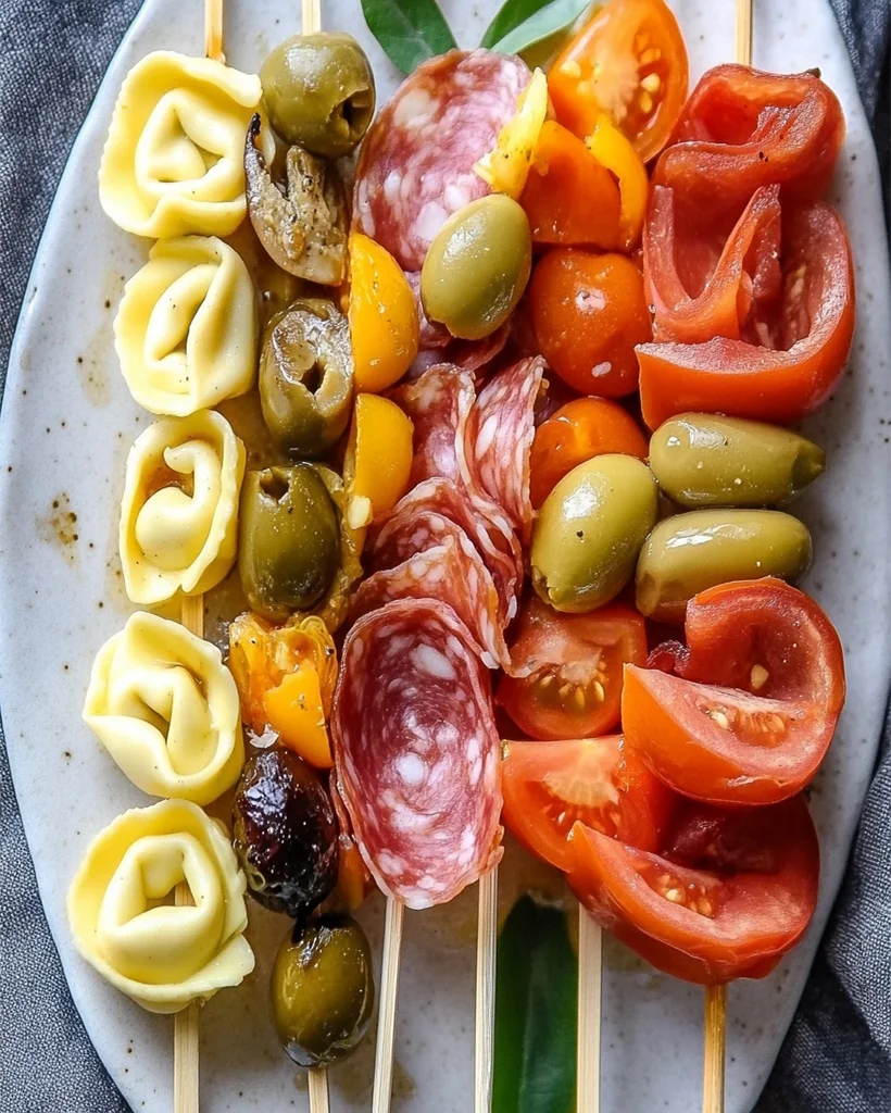 Italian Antipasto Skewers with Tortellini Recipe