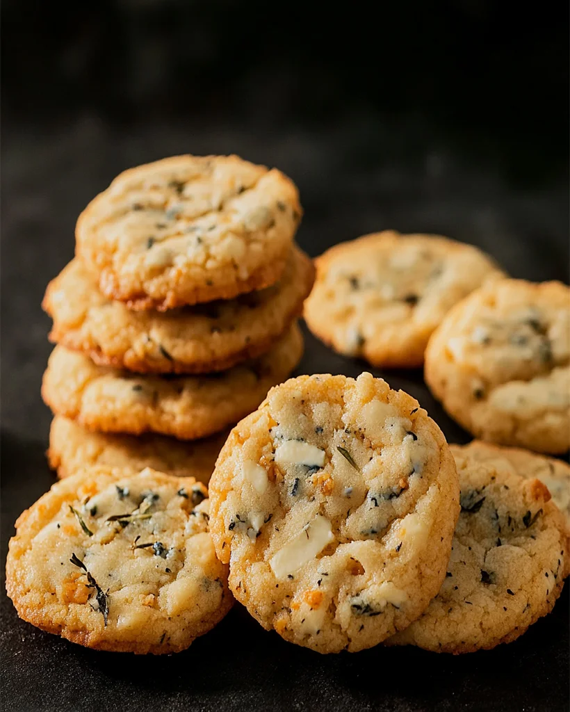 Herb-Infused Cheddar & Blue Cheese Savory Cookies