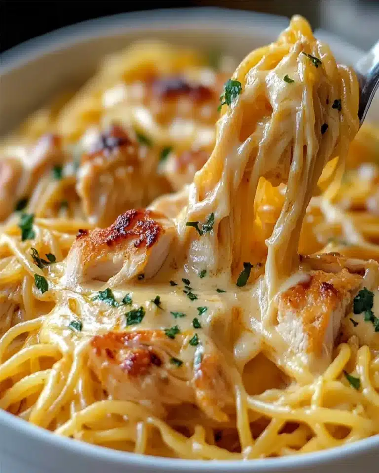 Cheesy Chicken Spaghetti Recipe - Creamy, Easy & Delicious