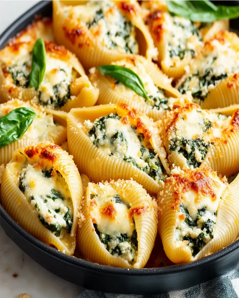 Creamy Spinach & Ricotta Stuffed Jumbo Shells Recipe