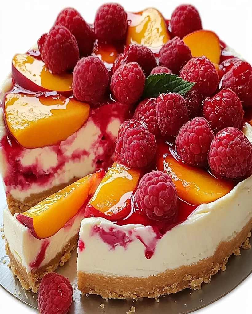 Summer Bliss Peach and Raspberry Cheesecake Recipe