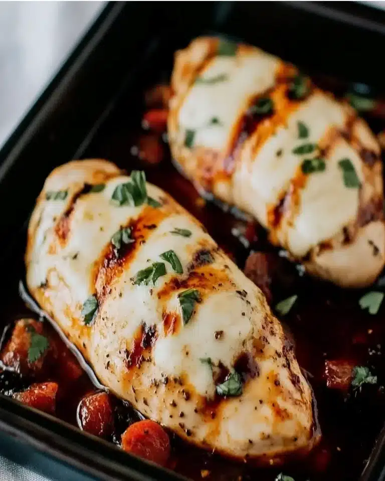 Garlic-Herb Chicken with Balsamic & Mozzarella Recipe