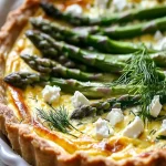 Spring Asparagus Quiche Recipe with Dill and Feta