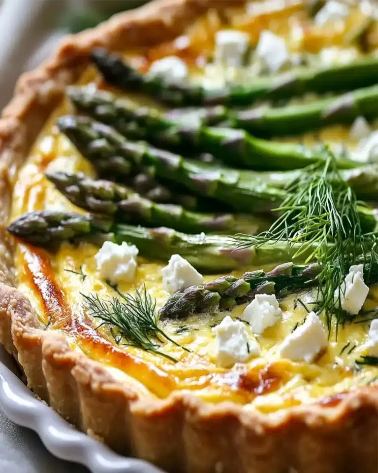 Spring Asparagus Quiche Recipe with Dill and Feta