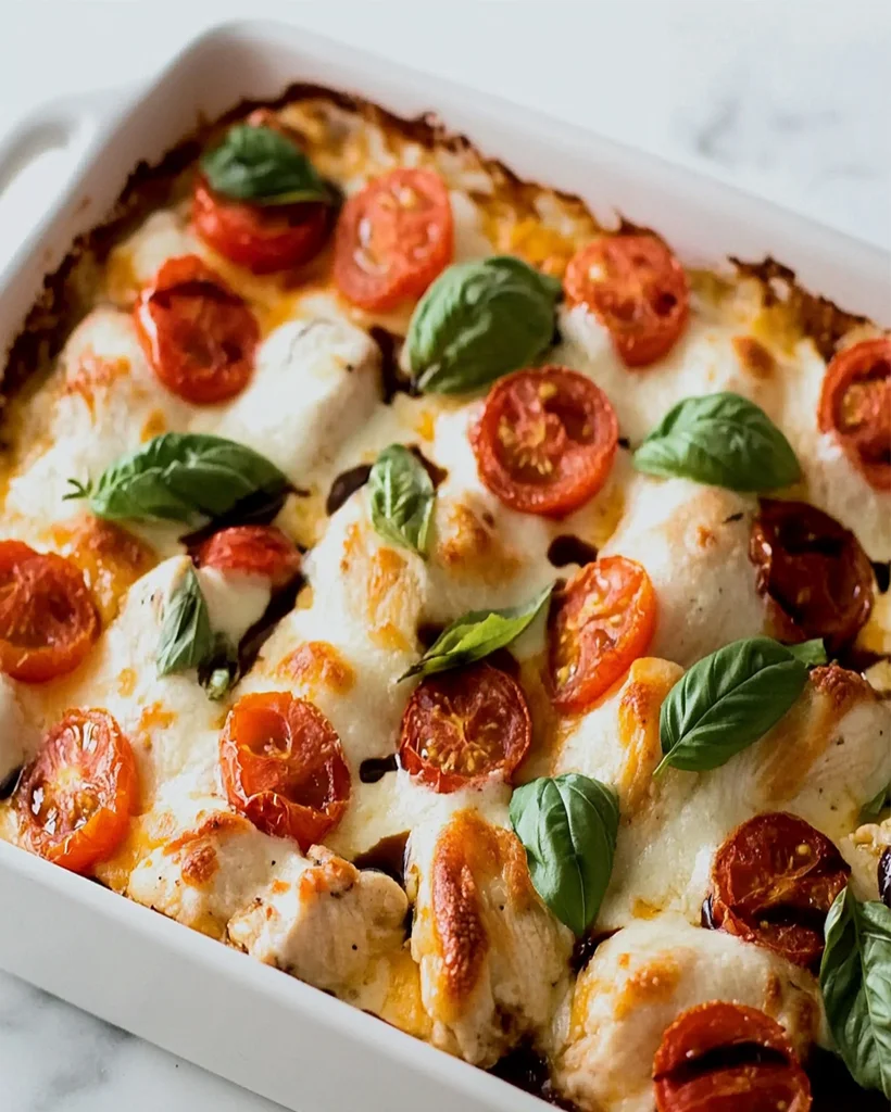 Creamy Mozzarella and Basil Chicken Bake – Easy Recipe