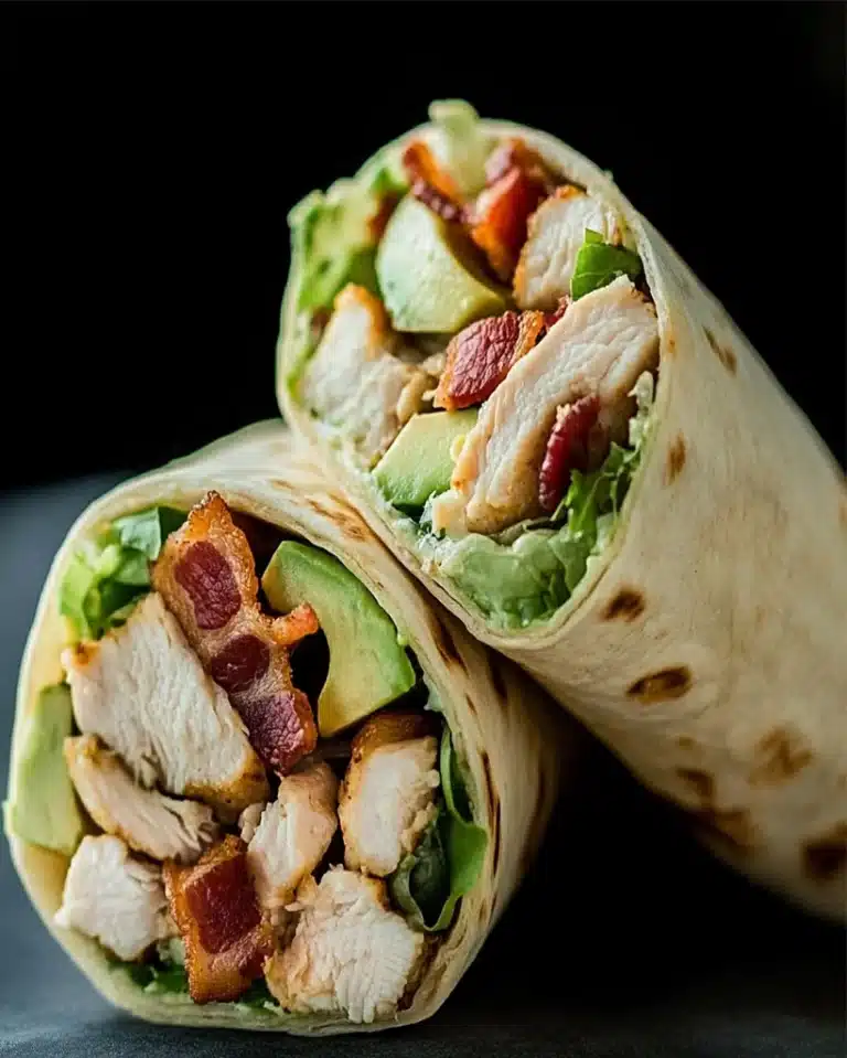Chicken Club Wrap with Avocado, and Dijon Sauce