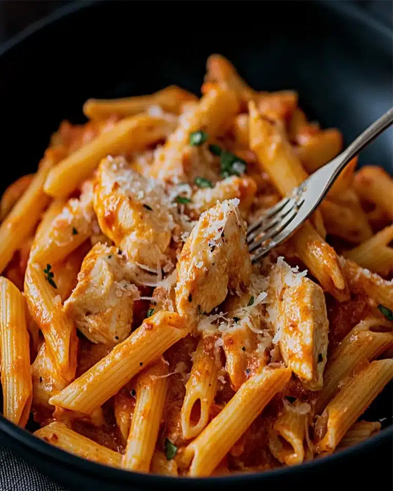 Spicy Creamy Chicken Penne with a Kick of Arrabbiata Sauce