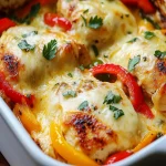 Savory Chicken Casserole with Cheese & Bell Peppers Recipe