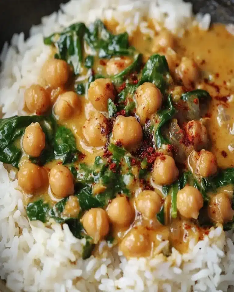 Creamy Chickpea Curry with Spinach | Easy Vegan Recipe