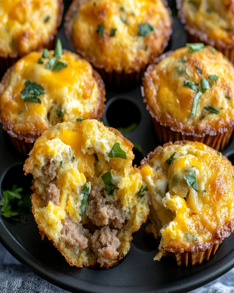 Hearty Sausage, Egg, and Cheddar Breakfast Muffins Recipe