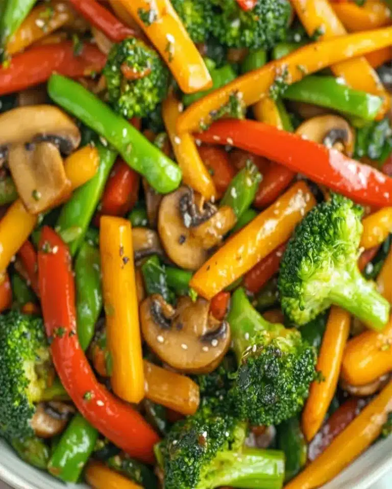 Rainbow Veggie Stir Fry with Sweet and Savory Sauce