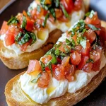 Crispy Bruschetta with Burrata & Fresh Tomato Basil