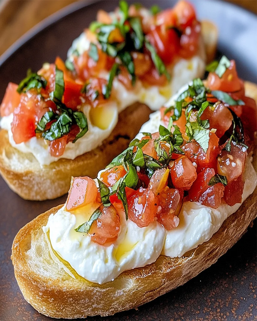 Crispy Bruschetta with Burrata & Fresh Tomato Basil