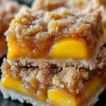 Cinnamon Peach Crumble Bars