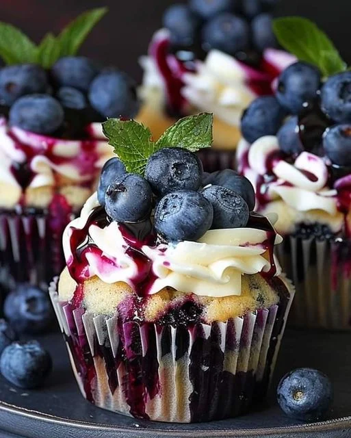 White Chocolate Blueberry Cheesecake Cupcakes Recipe