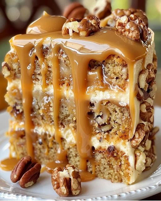 Caramel Pecan Carrot Cake - Heavenly Dessert Recipe