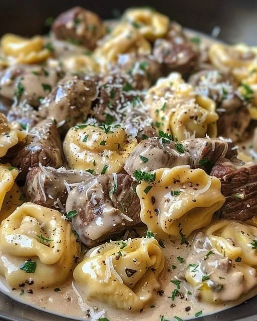 Beef & Parmesan Tortellini Recipe - Creamy & Delicious Meal - optimal ...