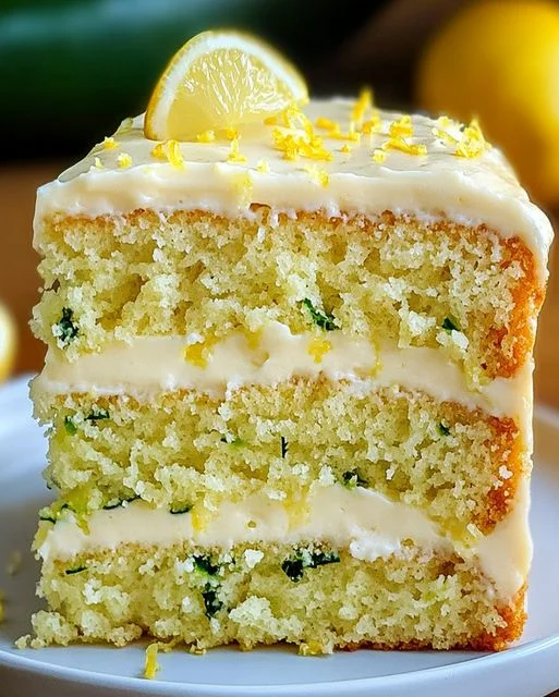 Moist Lemon Zucchini Cake Recipe with Lemon Frosting