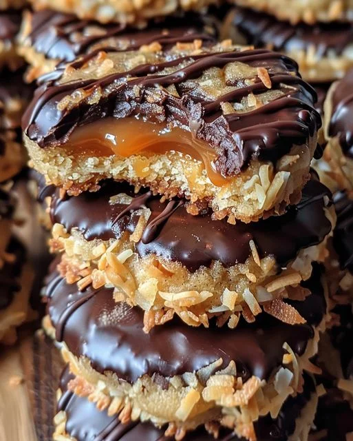 Caramel Coconut Chocolate Cookies - Easy Recipe