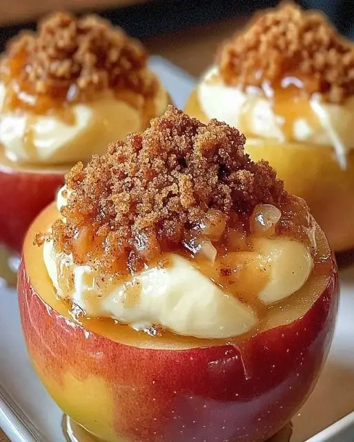 Cheesecake Stuffed Baked Apples Recipe - Easy Dessert