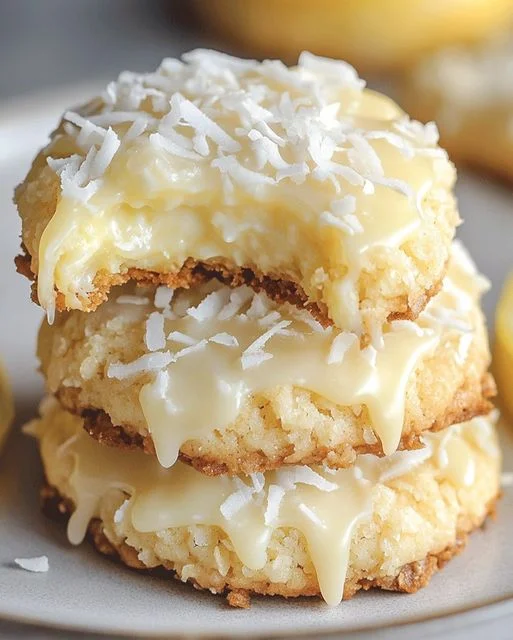 Lemon Coconut Cheesecake Cookies - Easy Recipe