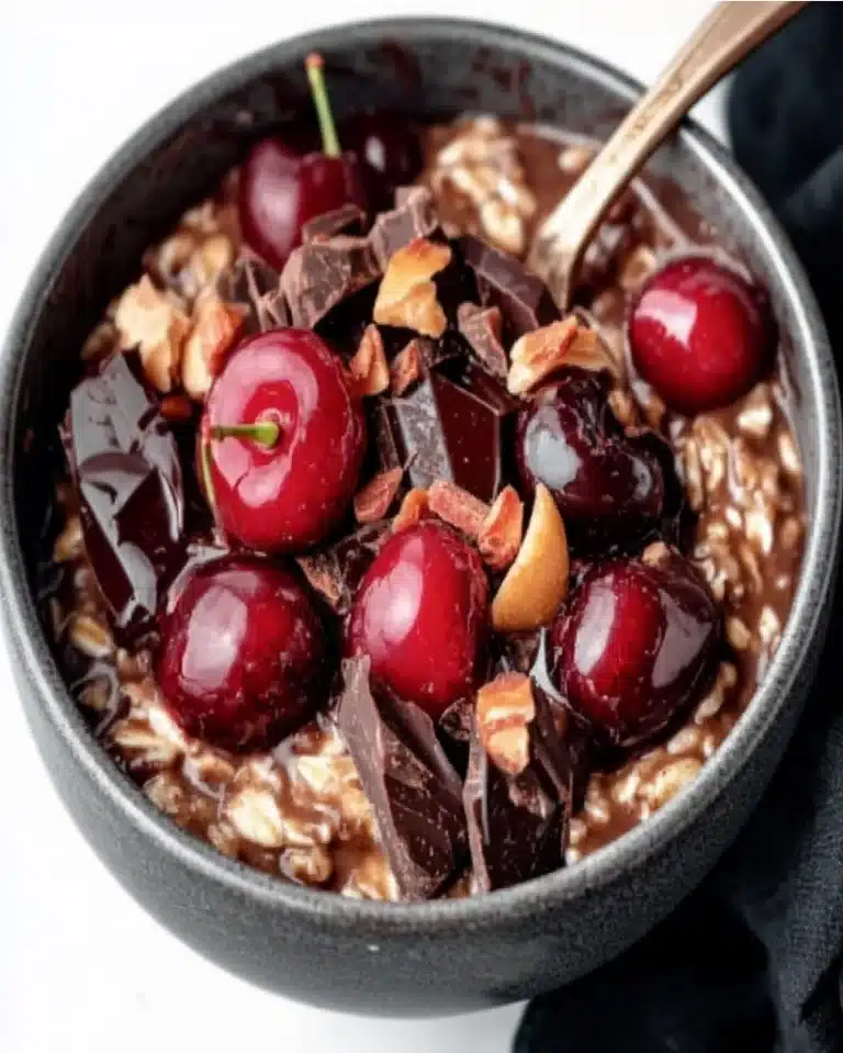 "Decadent Chocolate Cherry Overnight Oats Recipe"