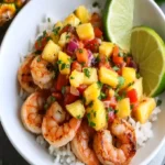 Tropical Shrimp Rice Bowl with Zesty Pineapple Salsa