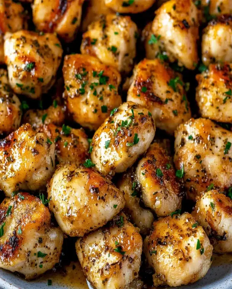 Sautéed Garlic Butter Chicken Bites with Fresh Herbs