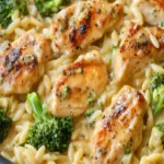 Creamy Chicken and Orzo Recipe with Broccoli & Cheddar