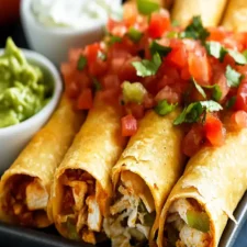 Crispy Baked Chicken Taquitos with a Spicy Kick