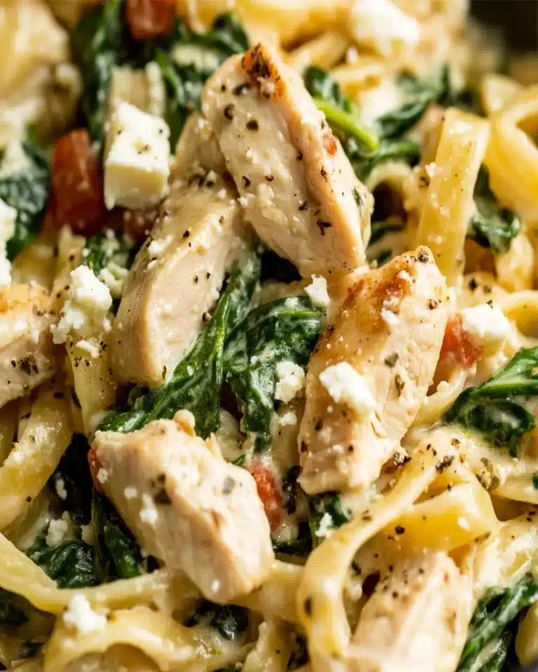 Creamy Chicken Feta Delight with Spinach Recipe