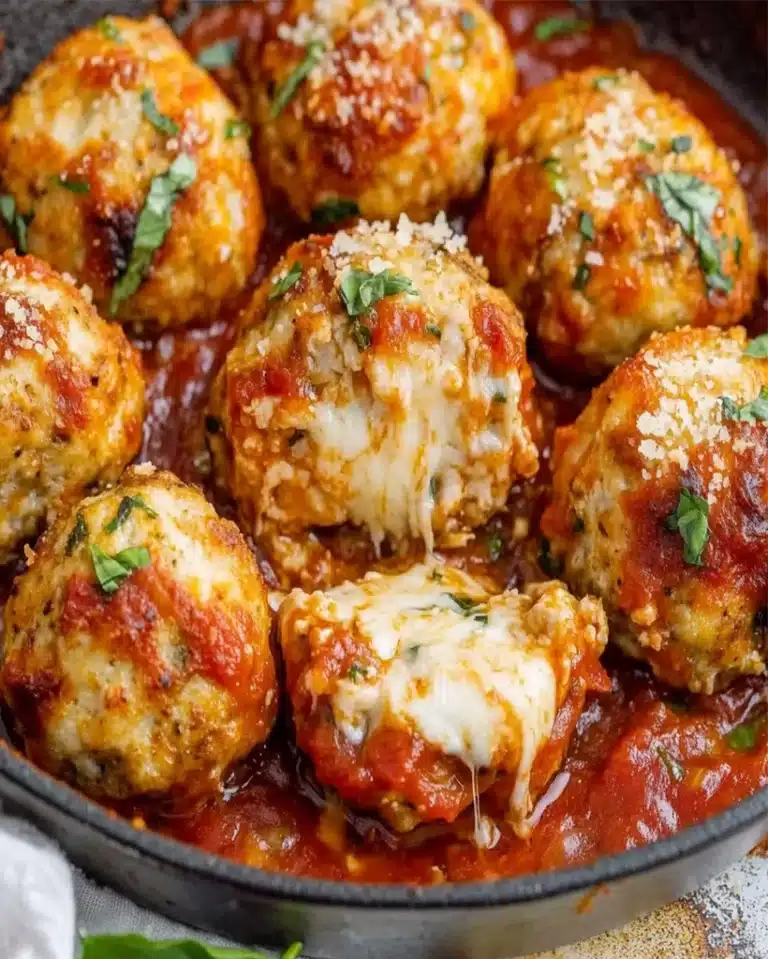 Chicken Parmesan Meatballs with Mozzarella Recipe